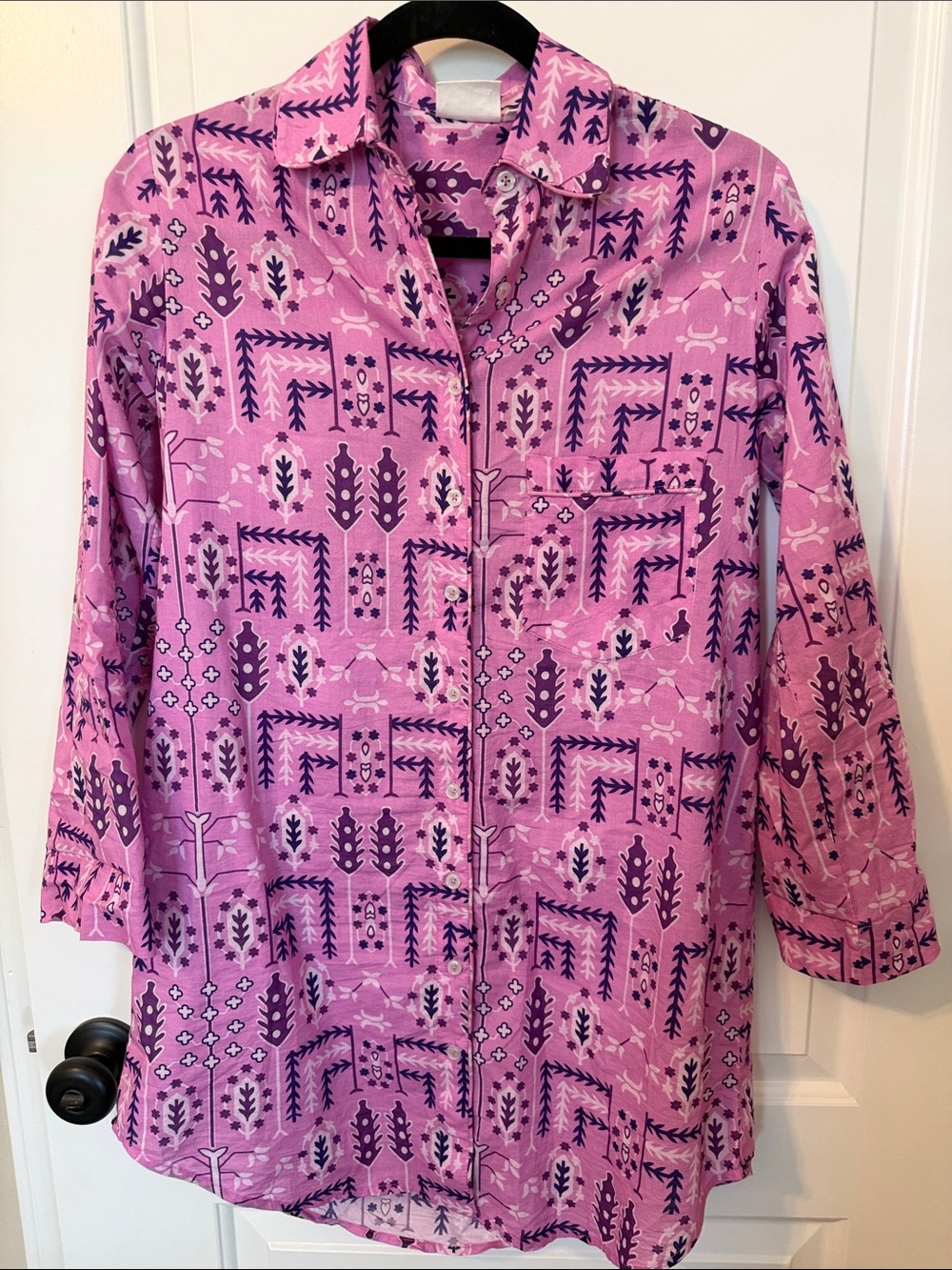 Julia Amory Husband Shirt in Lilac Loon Patchwork